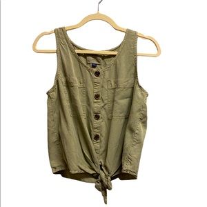 Universal Thread Olive Sleeveless Boho Knot Top